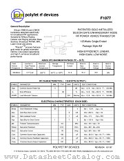 F1077 datasheet pdf Polyfet RF Devices