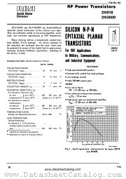 2N3600 datasheet pdf RCA Solid State