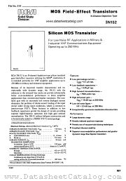 3N152 datasheet pdf RCA Solid State