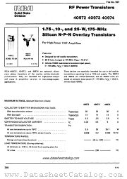 40974 datasheet pdf RCA Solid State