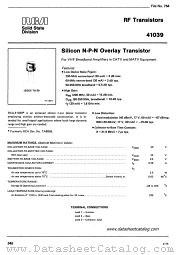 TA8865 datasheet pdf RCA Solid State