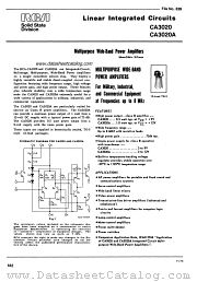 CA3020A datasheet pdf RCA Solid State