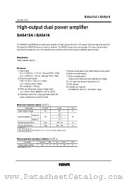 BA5416 datasheet pdf ROHM