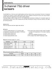 BA7660FS/F datasheet pdf ROHM