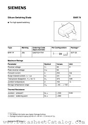 BAR74 datasheet pdf Siemens
