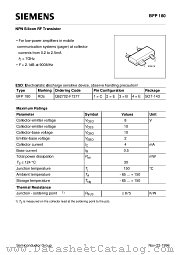 BFP180 datasheet pdf Siemens
