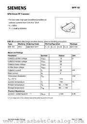 BFP181 datasheet pdf Siemens