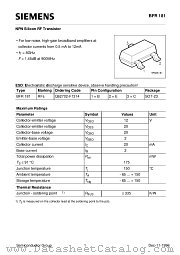 BFR181 datasheet pdf Siemens