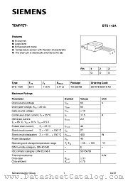 BTS113A datasheet pdf Siemens