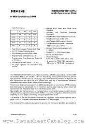 HYB39S64160AT-8 datasheet pdf Siemens