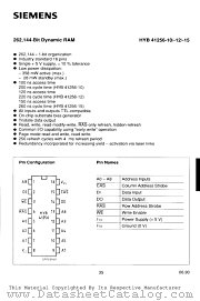 HYB41256-12 datasheet pdf Siemens