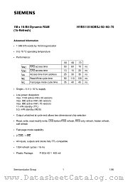 HYB5118160BSJ-50 datasheet pdf Siemens