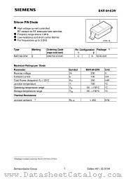 BAR64-03W datasheet pdf Siemens