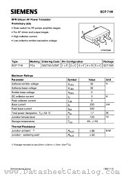 BCP71M datasheet pdf Siemens