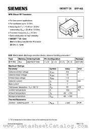 BFP405 datasheet pdf Siemens