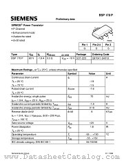 BSP170P datasheet pdf Siemens