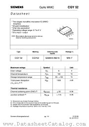 CGY52 datasheet pdf Siemens