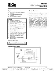 SE1020W datasheet pdf SiGe Semiconductor