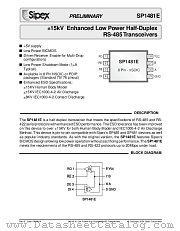 SP1481EMN datasheet pdf Sipex Corporation