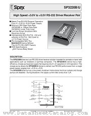 SP3220U datasheet pdf Sipex Corporation