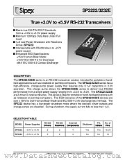 SP3232EN datasheet pdf Sipex Corporation