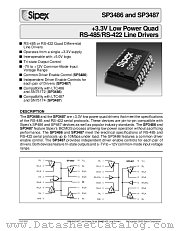 SP3487ET datasheet pdf Sipex Corporation