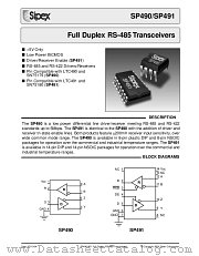 SP490CS datasheet pdf Sipex Corporation