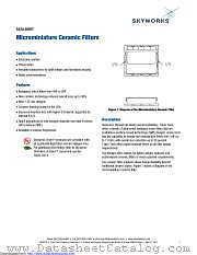 Microminature Filter datasheet pdf Skyworks Solutions