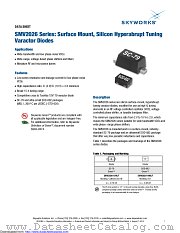 SMV2026 Series datasheet pdf Skyworks Solutions
