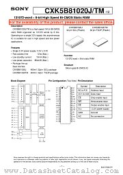 CXK5B81020J/TM-12 datasheet pdf SONY