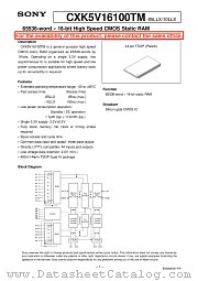 CXK5V16100TM-10LLX datasheet pdf SONY