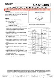 CXA1940N datasheet pdf SONY