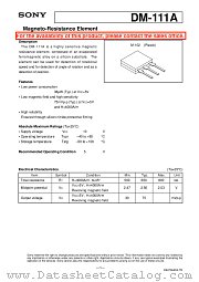 DM-111A datasheet pdf SONY