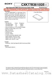 CXK77B3610GB-7 datasheet pdf SONY