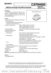 CXP84600 datasheet pdf SONY