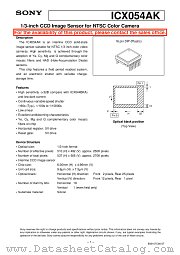 ICX054AK datasheet pdf SONY