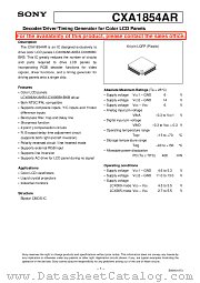 CXA1854AR datasheet pdf SONY