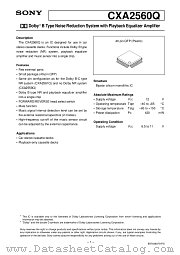 CXA2560Q datasheet pdf SONY