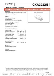 CXA3222N datasheet pdf SONY