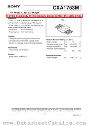 CXA1753M datasheet pdf SONY