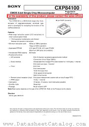 CXP84100 datasheet pdf SONY