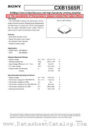 CXB1565R datasheet pdf SONY