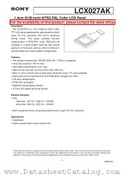 LCX027AK datasheet pdf SONY