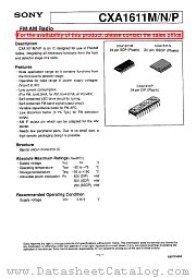 CXA1611M/N/P datasheet pdf SONY