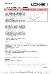 LCX020BK datasheet pdf SONY