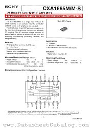 CXA1665M/M-S datasheet pdf SONY