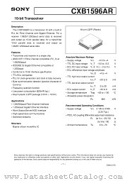 CXB1596AR datasheet pdf SONY