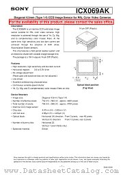 ICX069AK datasheet pdf SONY
