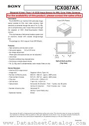 ICX087AK datasheet pdf SONY