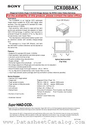 ICX088AK datasheet pdf SONY